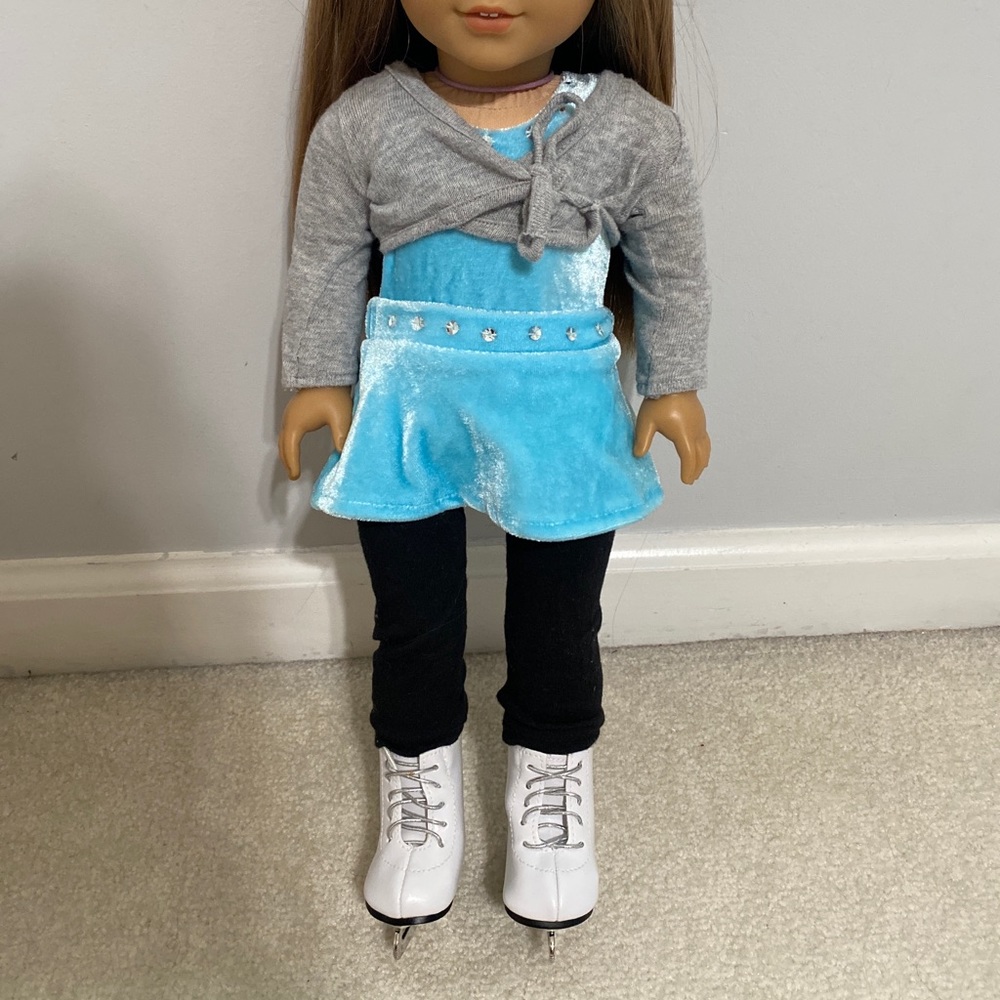 american girl doll two in one skating set